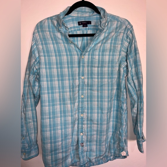 Cremieux Classico Mens Collard Button Up Blouse Med (Small Stain) - Picture 4 of 7